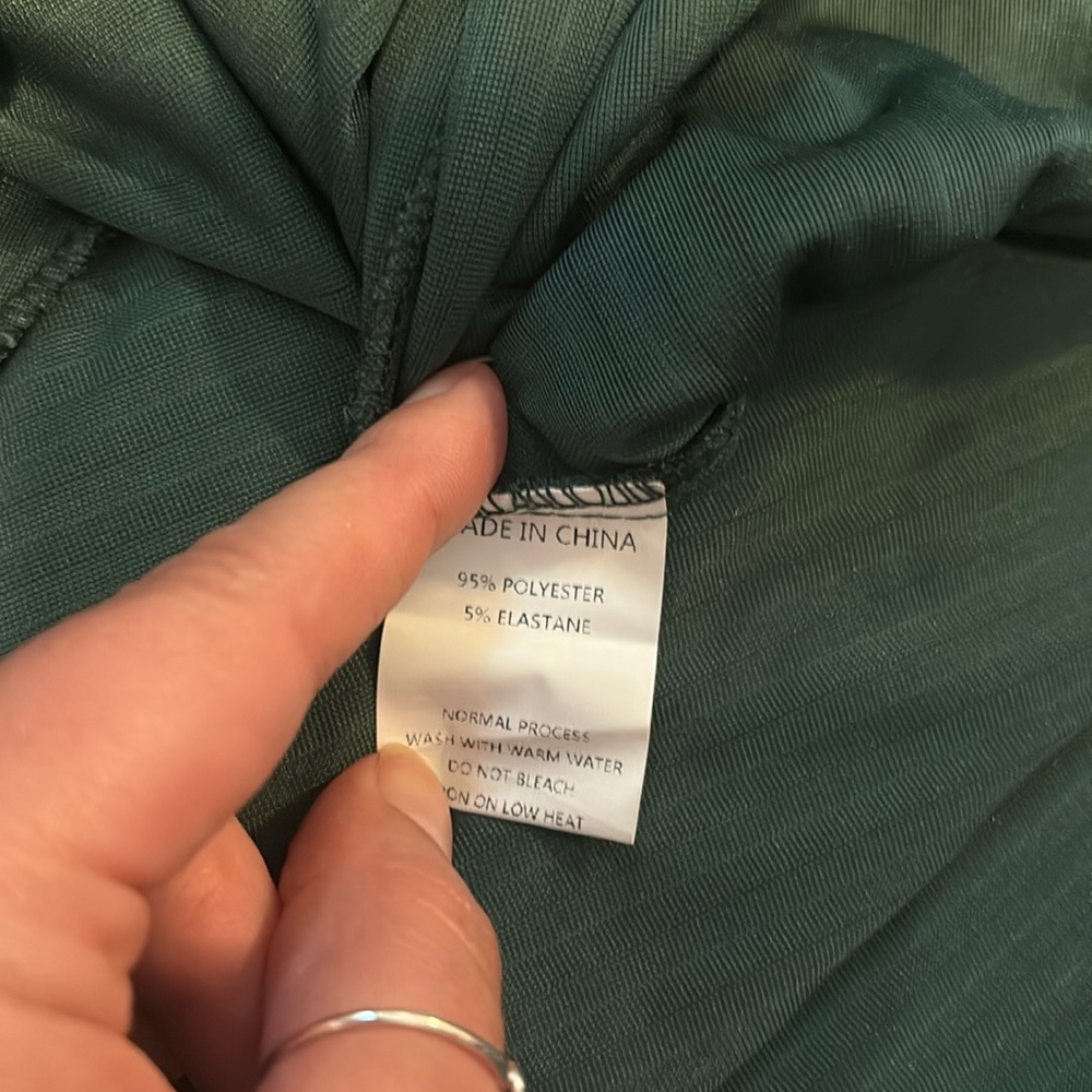 Green High Low Velvet Wrap Dress - Picture 6 of 6